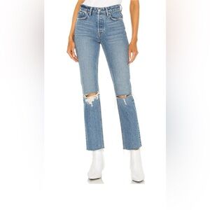 GRLFRND Karolina High Rise Straight Crop Jeans